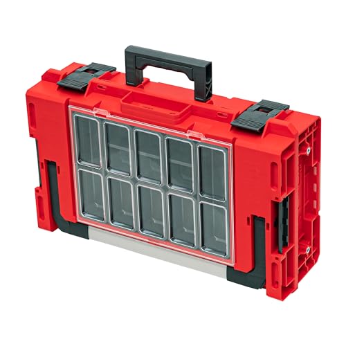 QBRICK SYSTEM Werkzeugkoffer Werkzeugkasten Leer Werkzeugkiste ONE 200 2.0 Expert RED Ultra HD Rot 600 x 400 x 205 mm von QBRICK SYSTEM
