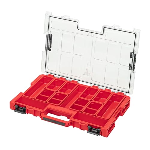 QBRICK SYSTEM Werkzeugkoffer Werkzeugkasten Leer Werkzeugkiste ONE Organizer L 2.0 RED Ultra HD Rot 540 x 390 x 95 mm von QBRICK SYSTEM