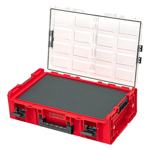 QBRICK SYSTEM Werkzeugkoffer Werkzeugkasten Leer Werkzeugkiste ONE Organizer 2XL 2.0 MFI RED Ultra HD Rot 600 x 400 x 185 mm von QBRICK SYSTEM