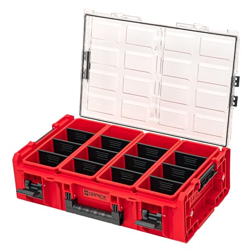 QBRICK SYSTEM Werkzeugkoffer Werkzeugkasten Leer Werkzeugkiste ONE Organizer 2XL 2.0 RED Ultra HD Rot 600 x 400 x 185 mm von QBRICK SYSTEM