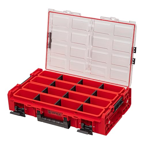 QBRICK SYSTEM Werkzeugkoffer Werkzeugkasten Leer Werkzeugkiste ONE Organizer XL 2.0 Long Bin RED Ultra HD Rot 600 x 400 x 145 mm von QBRICK SYSTEM