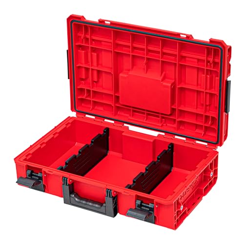 Qbrick System One 200 2.0 Vario Red Ultra HD Werkzeugkoffer Werkzeugkasten Werkzeugbox aus Kunstoff Werkzeugkiste mit Klemmverschlüssen Toolbox Organizer Für Werkstatt Rot 58,5 x 38,5 x 17,1 cm von QBRICK SYSTEM