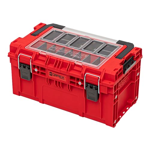 QBRICK SYSTEM Werkzeugkoffer Werkzeugkasten Leer Werkzeugkiste PRIME RED Ultra HD Rot 570 x 340 x 295 mm von QBRICK SYSTEM