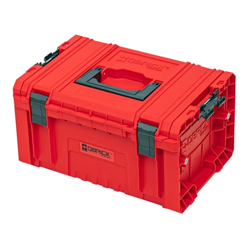 Qbrick System Pro 2.0 Ultra HD Werkzeugkoffer Werkzeugkasten Werkzeugbox aus Kunstoff Werkzeugkiste mit Klemmverschlüssen Toolbox Organizer Für Werkstatt Rot 45 x 26 x 24 cm von QBRICK SYSTEM