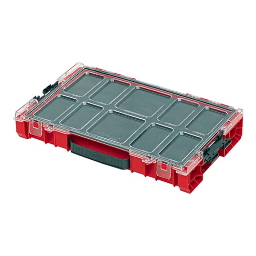 Qbrick System Pro Organizer 100 Mfi Red Ultra HD Sortimentskasten Sortierkasten Schraubenbox Sortierbox Kleinteilemagazin Werkzeugbox Für Werkstatt Sortierboxen Für Kleinteile Rot 45,2 x 29,6 x 7,9 cm von QBRICK SYSTEM