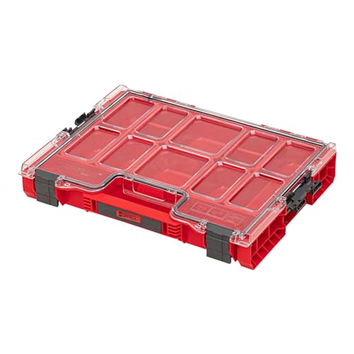 Qbrick System Pro Organizer 200 Red Ultra HD Sortimentskasten Sortierkasten Schraubenbox Sortierbox Kleinteilemagazin Werkzeugbox Für Werkstatt Sortierboxen Für Kleinteile Rot 45,2 x 29,6 x 7,9 cm von QBRICK SYSTEM