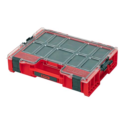 Qbrick System Pro Organizer 300 Red Mfi Ultra HD Sortimentskasten Sortierkasten Schraubenbox Sortierbox Kleinteilemagazin Werkzeugbox Für Werkstatt Sortierboxen Für Kleinteile Rot 45,2 x 35,8 x 11 cm von QBRICK SYSTEM