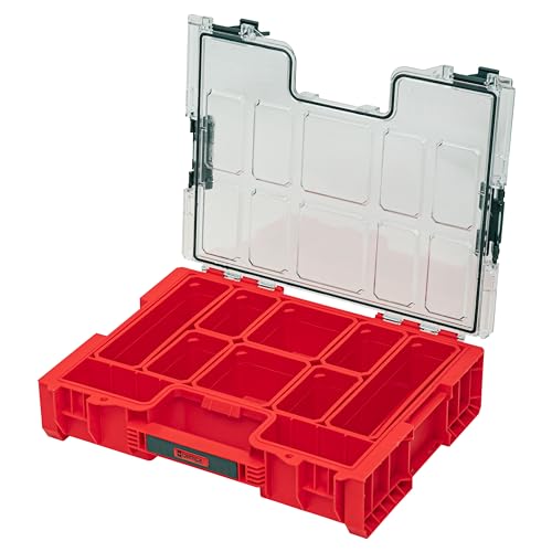 Qbrick System Pro Organizer 300 Red Ultra HD Sortimentskasten Sortierkasten Schraubenbox Sortierbox Kleinteilemagazin Werkzeugbox Für Werkstatt Sortierboxen Für Kleinteile Rot 45,2 x 35,8 x 11 cm von QBRICK SYSTEM