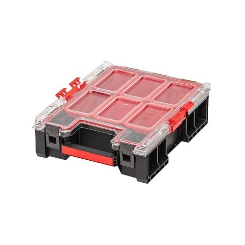 Qbrick System Werkzeugkoffer Werkzeugkasten Aufbewahrungsbox Sortierbox Leer Werkzeugkiste ONE Organizer M Plus 2.0 Schwarz 364 x 264 x 106 mm von QBRICK SYSTEM