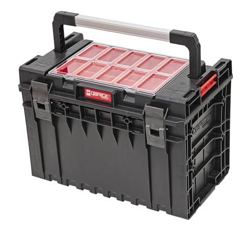QBRICK - Werkzeugkasten Leer - Werkzeugbox mit Organizer Groß - Sortierkasten aus Robustem Kunststoff - Werkzeugkoffer mit Trennwänden, Stapelbar - System ONE 2.0 450 Expert von QBRICK