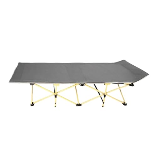 QBSHLHT Leicht zu montieren Graues Outdoor-Klappbett, bequem und robust, ideal for die Freizeit im Freien - Perfekt für kleine Räume von QBSHLHT