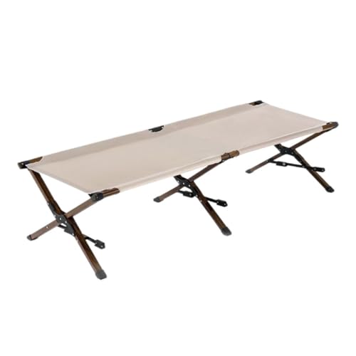 QBSHLHT Leicht zu montieren Mehrfarbige Klappbetten for den Außenbereich, tragbar und robust, ideal for die Freizeit im Freien - Perfekt für kleine Räume(Beige) von QBSHLHT