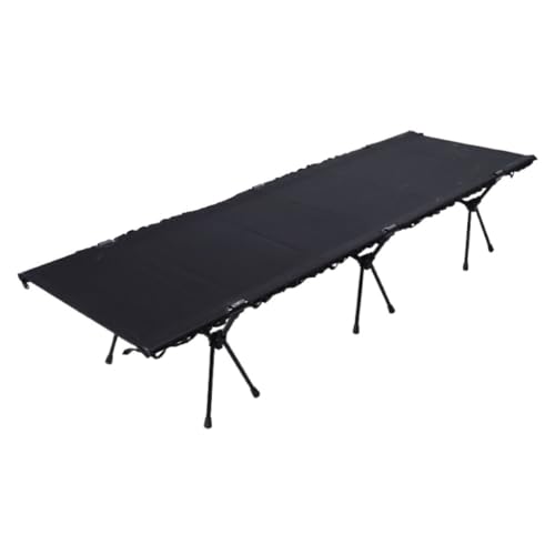 QBSHLHT Leicht zu montieren Outdoor Camping Klappbett Aluminiumlegierung Einzelzelt Feldbett Mittagspause Tragbares Camping Leichtgewicht - Perfekt für kleine Räume(Black) von QBSHLHT