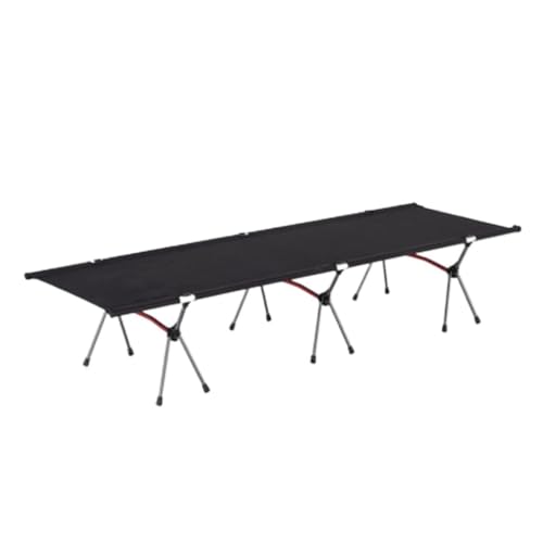 QBSHLHT Leicht zu montieren Outdoor Camping Klappbett Tragbares Auto Campingbett Leichtes Feldbett Aluminiumlegierung Einzelklappbett - Perfekt für kleine Räume(Black) von QBSHLHT