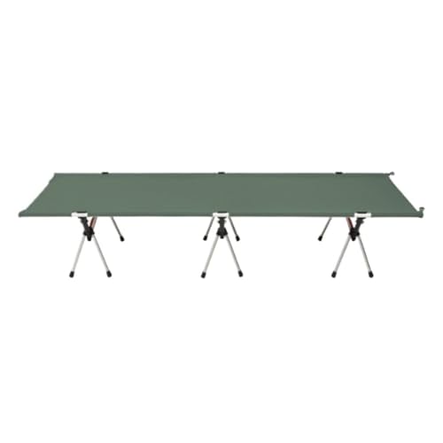 QBSHLHT Leicht zu montieren Outdoor Camping Klappbett Tragbares Auto Campingbett Leichtes Feldbett Aluminiumlegierung Einzelklappbett - Perfekt für kleine Räume(Green) von QBSHLHT