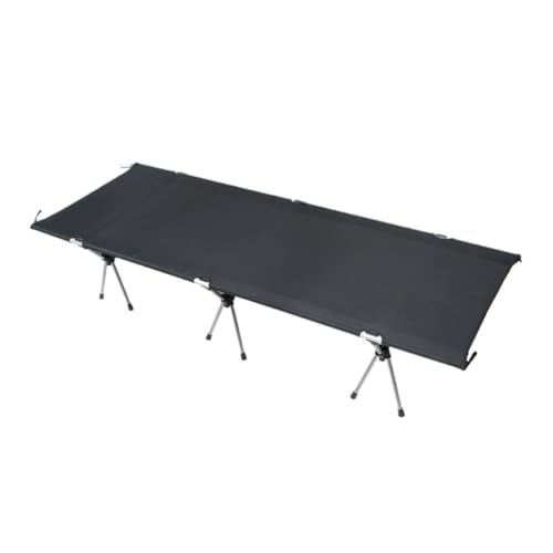QBSHLHT Leicht zu montieren Schwarzes Klappbett for den Außenbereich, robust und langlebig, unverzichtbar for die Erholung im Freien - Perfekt für kleine Räume von QBSHLHT