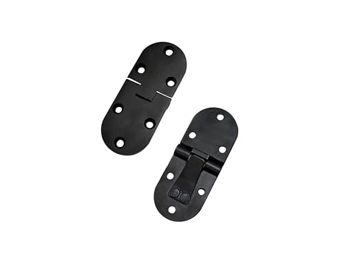 QCAA Butler-Tablett aus massivem Messing, Klapptischscharnier, 6,4 x 2,5 x 2,8 mm, mattschwarz, 2 Stück, hergestellt in Taiwan von QCAA