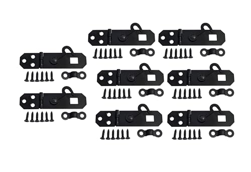 QCAA Dekorative Mini-Haspe mit Hakenriegel, 5,4 x 1,9 cm, für kleine Boxen, schwarz, hergestellt in Taiwan, 8 Stück QCAA Dekorative Mini-Haspe mit Hakenriegel, 5,4 x 1,9 cm, für kleine Boxen, schwarz, hergestellt in Taiwan, 8 Stück von QCAA