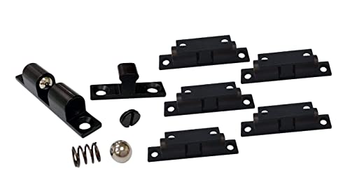 QCAA Doppelkugelschnäpper aus massivem Messing, 49 mm, mit #304 Edelstahlkugel und Zugfeder, mattschwarz, 6 Stück, hergestellt in Taiwan von QCAA