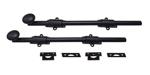 QCAA Dutch Türriegel, massives Messing, 30,5 cm, mattschwarz, 2 Stück, hergestellt in Taiwan von QCAA