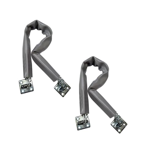 QCAA Extra schwere Sturm-Türkette, 50,1 cm Länge, Zinkdruckguss-Halterung, satiniertes Chrom, Stahlhaken, Kunststoffrohr, 2 Stück, hergestellt in Taiwan von QCAA
