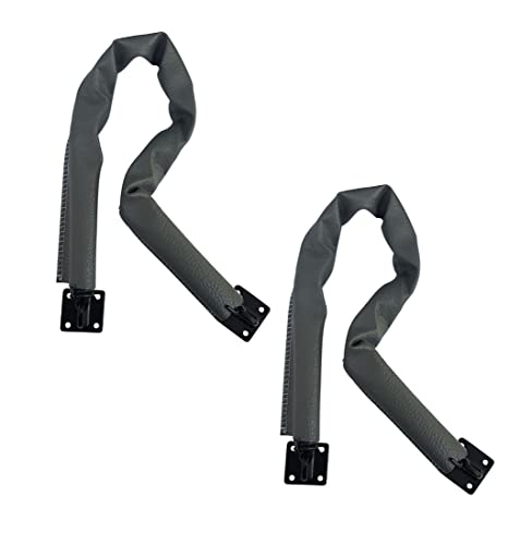QCAA Extra schwere Sturm-Türkette, 64 cm Länge, massive Messinghalterung, mattschwarz, Haken aus 304 Edelstahl, grau strukturierte Vinylabdeckung, 2 Stück, hergestellt in Taiwan von QCAA