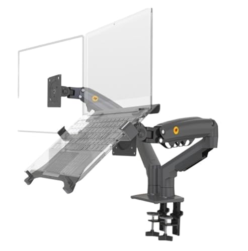 Verstellbarer TV-Ständer F160 10-17,3 Zoll Laptop-Halterung 360 Grad Drehbar 10-27 Zoll Air Press Motion Strut LCD-TV-Tischbildschirmständer Monitor-Schreibtischstütze(Matte Charcoal) von QCEJVNXZL