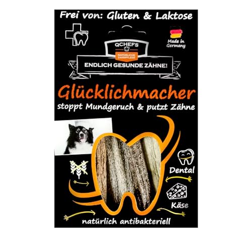 QCHEFS GLÜCKLICHMACHER Kauknochen zur Zahnpflege bei Jungen und Alten Hunden, Kaustange löst Sich im Mund auf und stoppt Mundgeruch putzt Zähne und bei Zahnfleischentzündungen QCHEFS GLÜCKLICHMACHER Kauknochen zur Zahnpflege bei Jungen und Alten Hunden, Kaustange löst Sich im Mund auf und stoppt Mundgeruch putzt Zähne und bei Zahnfleischentzündungen von Qchefs