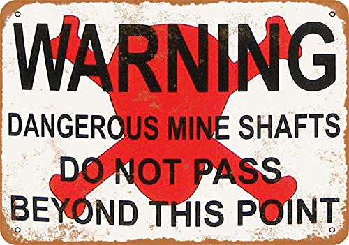 Aluminium-Blechschild mit Aufschrift "Warning Dangerous Mine Shafts", 30,5 x 20,3 cm von QCJRIS