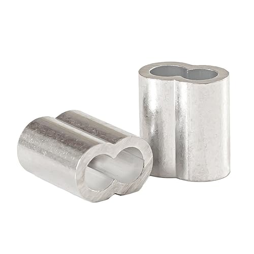 Aluminium-Drahtseil-Crimp-Hülsen, Aluminium-Doppelloch-8-Form-Aderendhülsen for Draht, Silber, mehrere Größen(M1) von QCKNKMGG