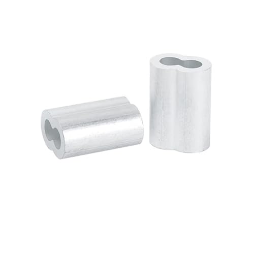 Aluminium-Drahtseil-Crimp-Hülsen, Aluminiumkabel-Quetschhülsen verdoppeln Loch 8 Form-Aderendhülsen M1 bis M12 Silber(M1.2) von QCKNKMGG
