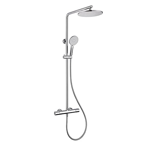 Duschenkleidung, Duscharmatur-Set Regenduschkopf Handbrause 3 Einstellungen 2er-Pack Chrom Schwarz(Cromo) von QCKNKMGG