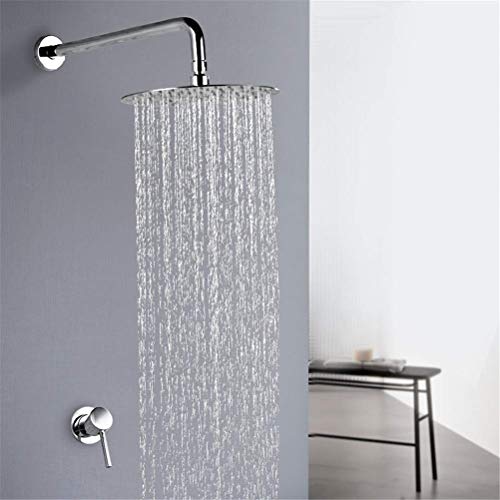 Duschenkleidung, Wandmontiertes Badezimmer-Duschsystem mit Regenduschkopf und Handbrause, mehrfarbig(Chrome) von QCKNKMGG