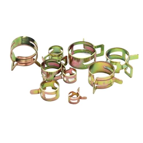 Federschlauchklemmen, 10–50 Stück 65MN Manganstahl verzinkt Federschlauchschelle ID 5–25 mm Metallic(ID 12mm 50pcs) von QCKNKMGG