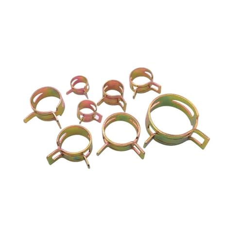 Federschlauchklemmen, 10 Pcs 65MN Mangan Stahl Verzinkt Frühling Schlauch Klemme for Wasser Rohr ID 6-32mm Metallic(ID 25mm) von QCKNKMGG