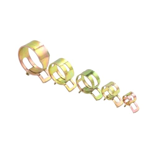 Federschlauchklemmen, 10 Stück Manganstahl verzinkte Federschlauchschellen Metallic 6-25mm(ID 8mm) von QCKNKMGG