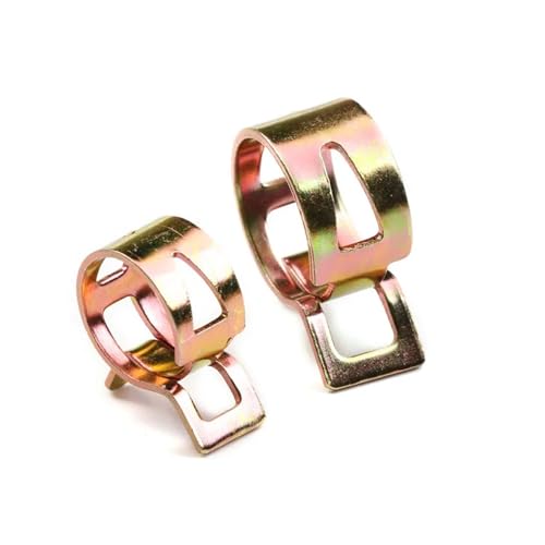 Federschlauchklemmen, 50 Stück Federschlauchschellen ID 6-22mm Verzinkt Metallic(ID 13mm) von QCKNKMGG