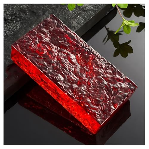 Kristallglasfliesen, Glasbausteine, Kristalldesign, mehrfarbig, mehrere Größen for die Renovierung von Büros und Häusern(Rosso,200x50x20mm) von QCKNKMGG