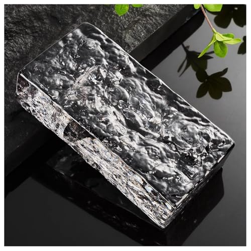 Kristallglasfliesen, Glasbausteine ​​20x10x5 cm, mehrfarbig, lichtdurchlässig, schneidbar, schlagfest, for Heimbüro, DIY-Trennwände(Dark Grey) von QCKNKMGG