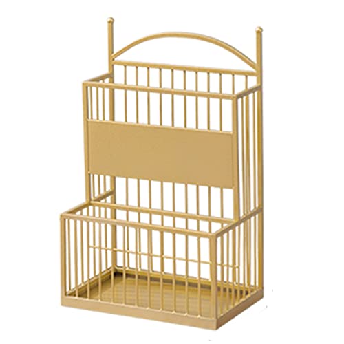 QCKNKMGG Der Regenschirm, Doppelschichtiger Schirmständer aus Metall for Regenschirme und Spazierstöcke, Gold, mehrere Größen von QCKNKMGG