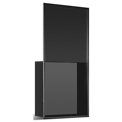 QCKNKMGG Edelstahl, 304 Edelstahl Badezimmer Dusche Toilettenartikel Nische Lagerung Regal Multicolor(Black) von QCKNKMGG