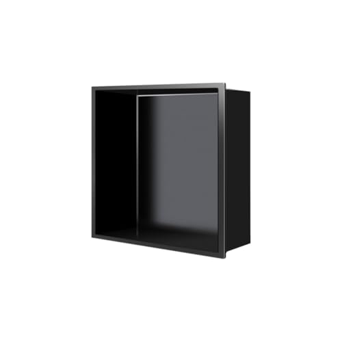 QCKNKMGG Edelstahl, Edelstahl-Duschaufbewahrungsnische, Badezimmer-Wand-Organizer, Keine Fliesen erforderlich, Mehrfarbig, mehrere Größen(Black,32x32x12.5cm) von QCKNKMGG