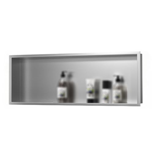 QCKNKMGG Edelstahl, Einbaunische for Badezimmer, Dusche, Edelstahl, Grau, mehrere Größen(28.3x12.5x4.9in) von QCKNKMGG