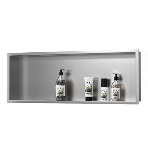 QCKNKMGG Edelstahl, Einbaunische for Badezimmer, Dusche, Edelstahl, Grau, mehrere Größen(36.2x12.5x4.9in) von QCKNKMGG