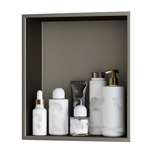 QCKNKMGG Edelstahl, Einbaunische for die Dusche aus Edelstahl mit Ablagen, Keine Fliesen erforderlich, 1 Stück, Mehrfarbig, mehrere Größen(Grey,32x32cm) von QCKNKMGG