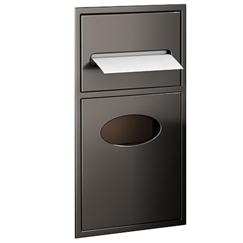 QCKNKMGG Edelstahl, Eingebauter Duschnischen-Aufbewahrungsschrank aus Edelstahl, Toilettenpapierhalter mit abnehmbarem Mülleimer, Schwarz, Weiß, Grau, mehrere Größen(Grey,20X52X13.5cm) von QCKNKMGG