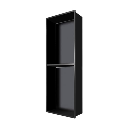 QCKNKMGG Edelstahl, Wandduschnische, Keine Fliesen erforderlich, 1 bis 4 Ebenen, Edelstahl, Schwarz und Grau, mehrere Größen(Black,70x28x12.5cm) von QCKNKMGG