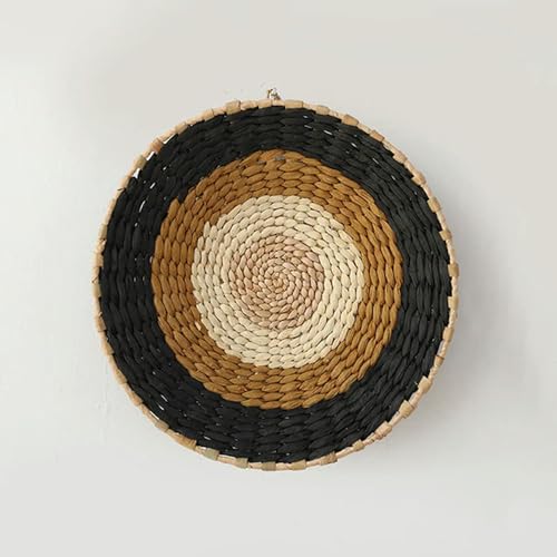 QCKNKMGG Meeresfrüchte, Hängender Wandkorb aus gewebtem Stroh, Teller, Mehrfarbig, 30 cm/40 cm(B) von QCKNKMGG