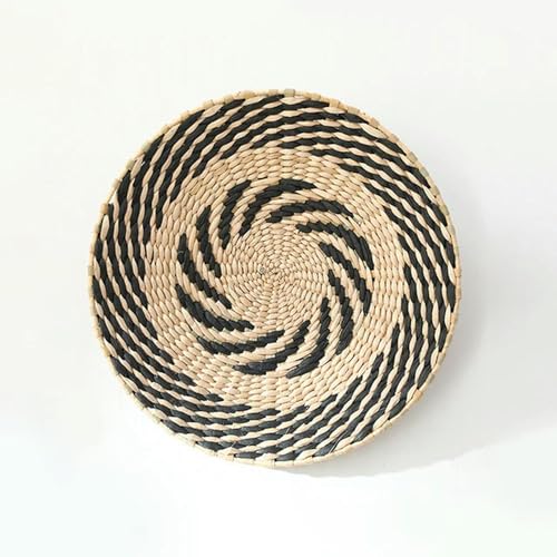 QCKNKMGG Meeresfrüchte, Hängender Wandkorb aus gewebtem Stroh, Teller, Mehrfarbig, 30 cm/40 cm(C) von QCKNKMGG