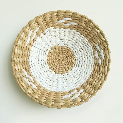 QCKNKMGG Meeresfrüchte, Handgewebte Rattanplatte for Aufhängen an der Wand, mehrere Größen, 1 Stück(C 25cm) von QCKNKMGG